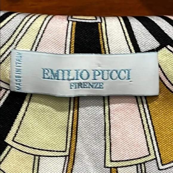 Emilio Pucci Art Deco Patterned Silk Long Sleeve Dress - Picture 2 of 11